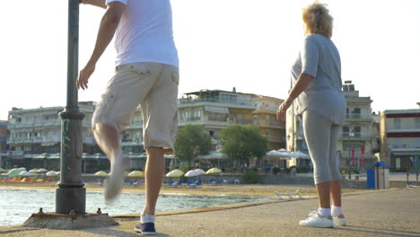 people doing morning exercises