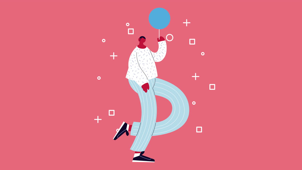 joven con globo de helio