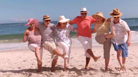 Senior-friends-dancing-on-the-beach--