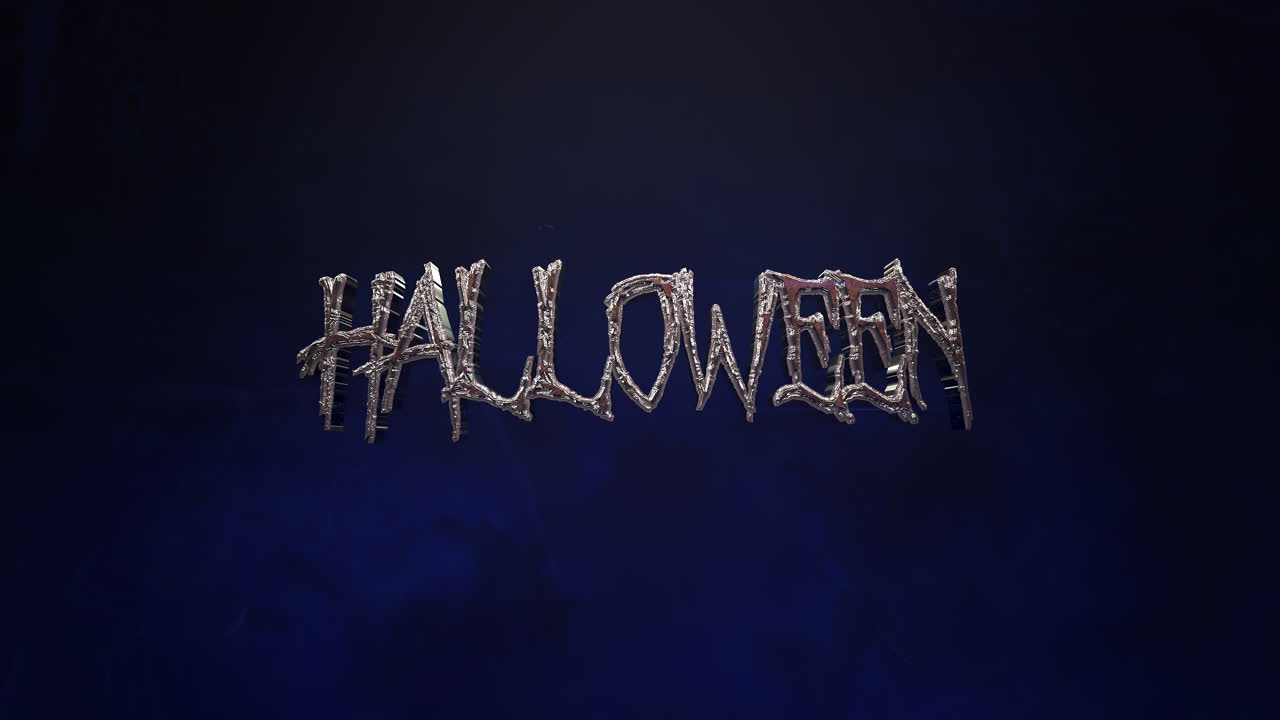 어두운 공간에 신비로운 빛 효과와 함께 할로윈