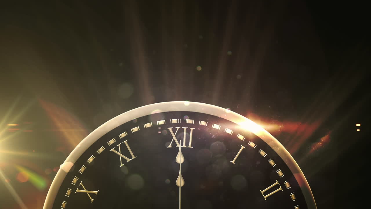 Animazione di punti luce su orologio