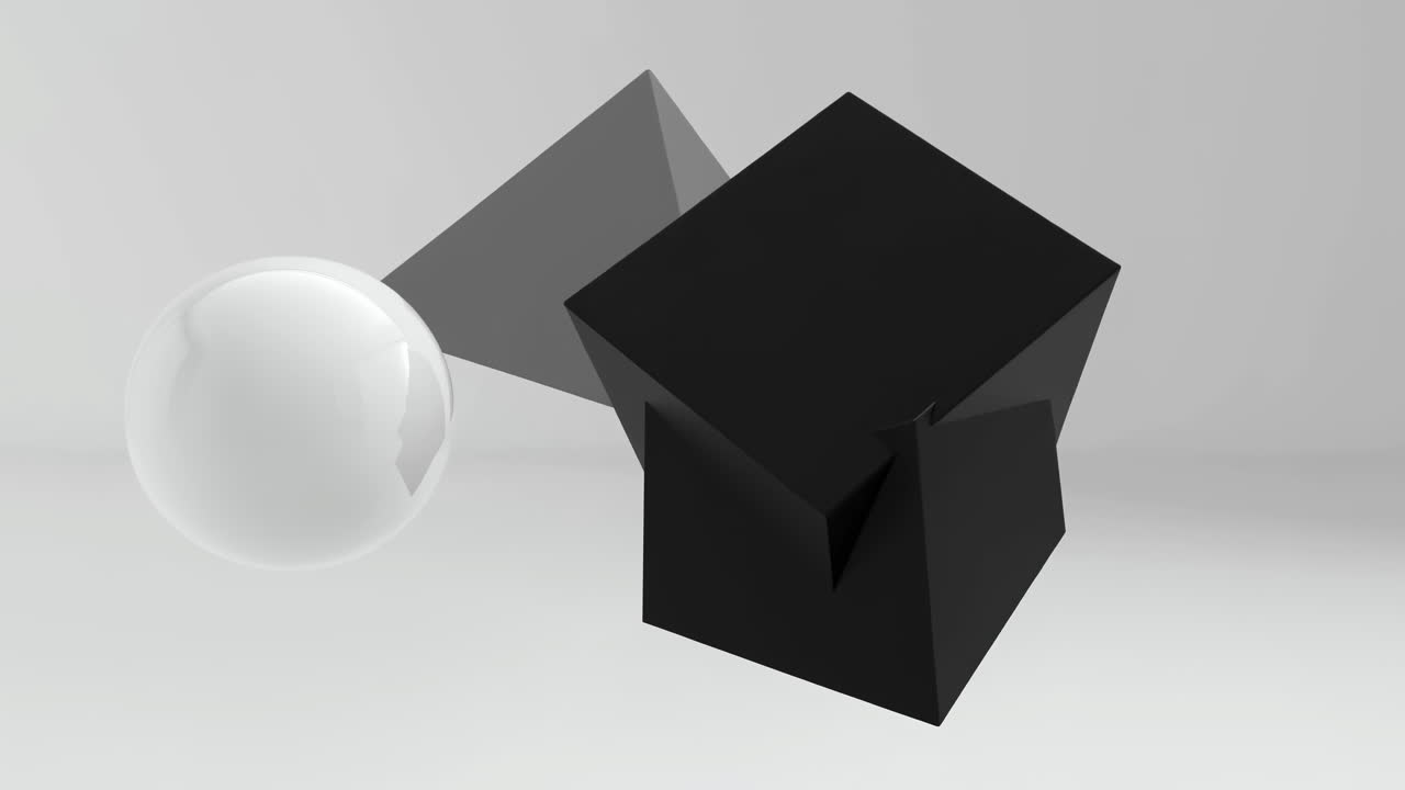 Roterende abstrakte geometriske former på hvid baggrund