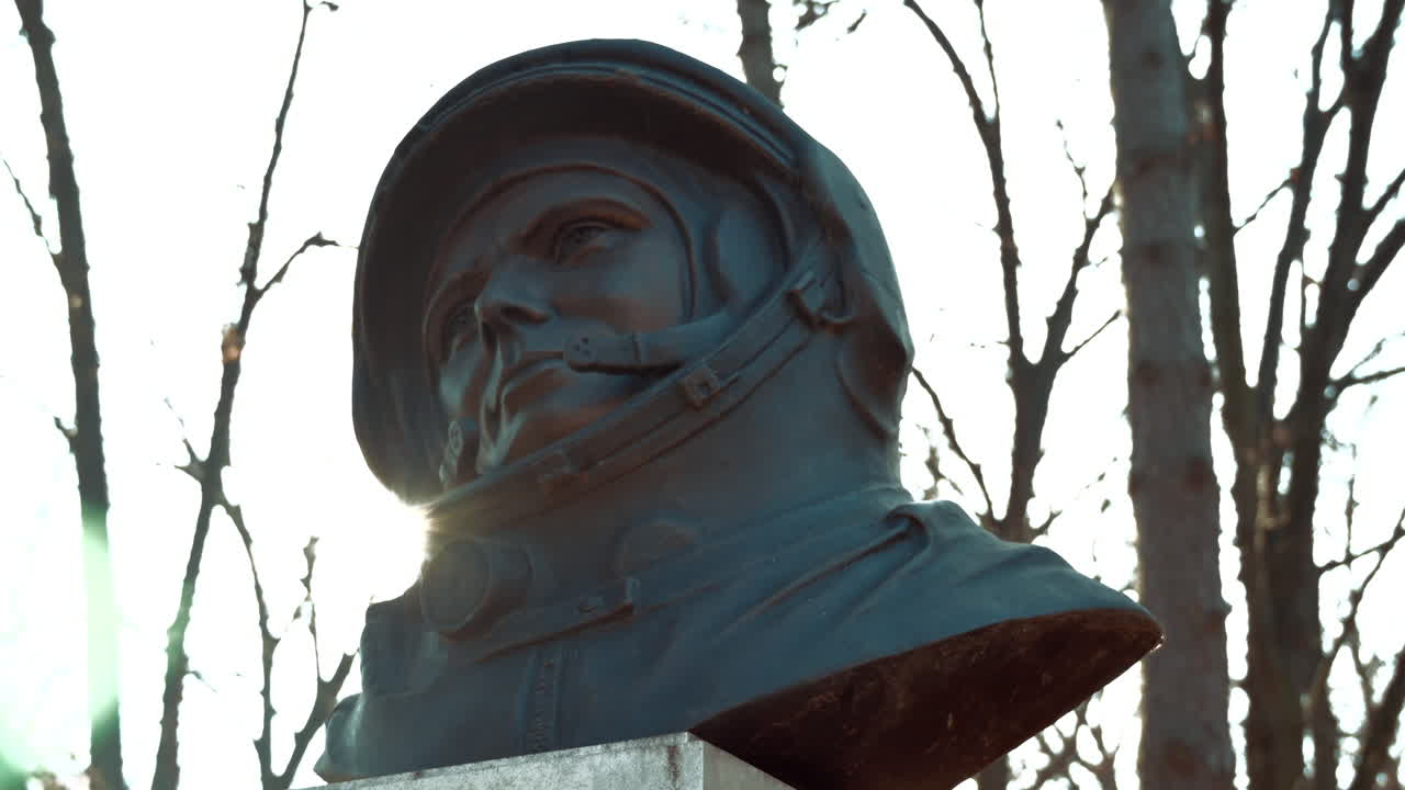 BUCHAREST, ROMANIA - DECEMBER, 2021: Monument of Iurii Gagarin