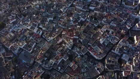 aerial view of the old medina of casablanca and mosque hassan ii