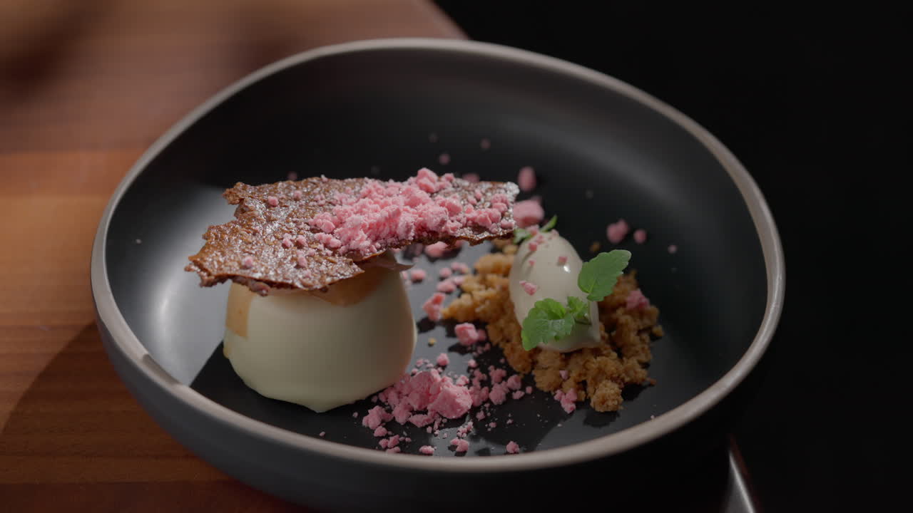 A beautifully plated dessert