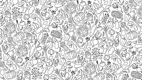 vegetal girar patrón en movimiento fondo, niños dibujo a mano diseño de concepto, ilustración aislado en fondo blanco animación 4k, con espacio de copia
