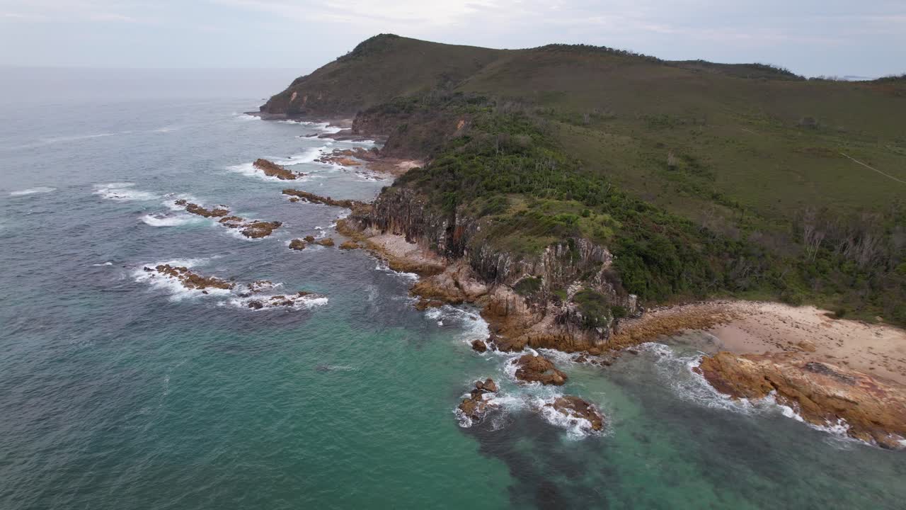 Drone Shot Of Diamond Head Beach In NSW, Australia