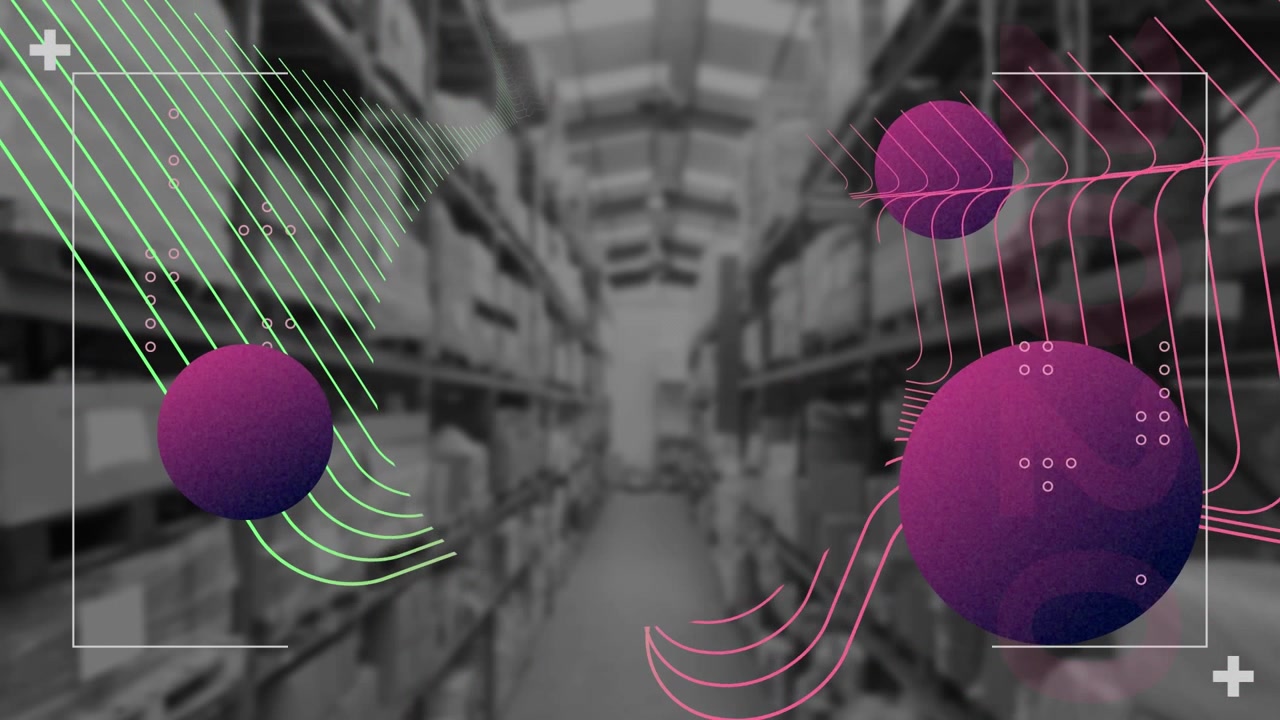 Animation of globe and spots over server room