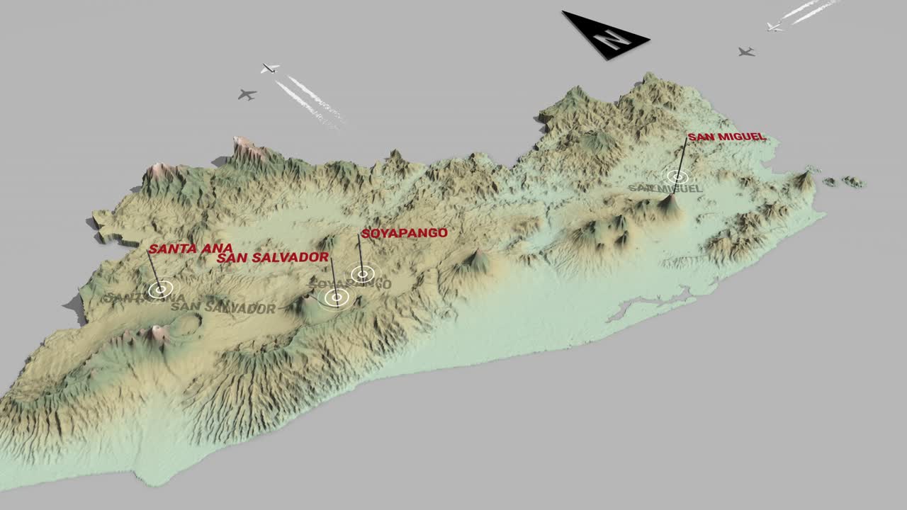 3d 지형 지도 엘 살바도르