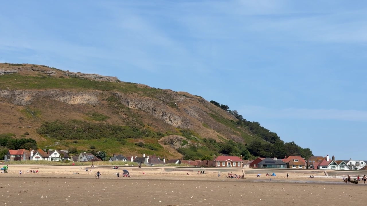 West Shore Strand in Llandudno, Nordwales im Sommer, Vereinigtes Königreich