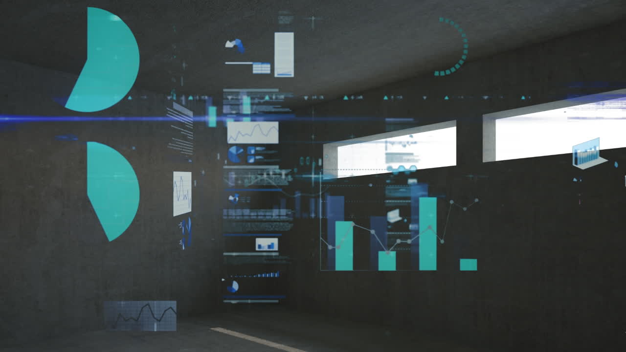 검은색 배경에 있는 통계의 애니메이션