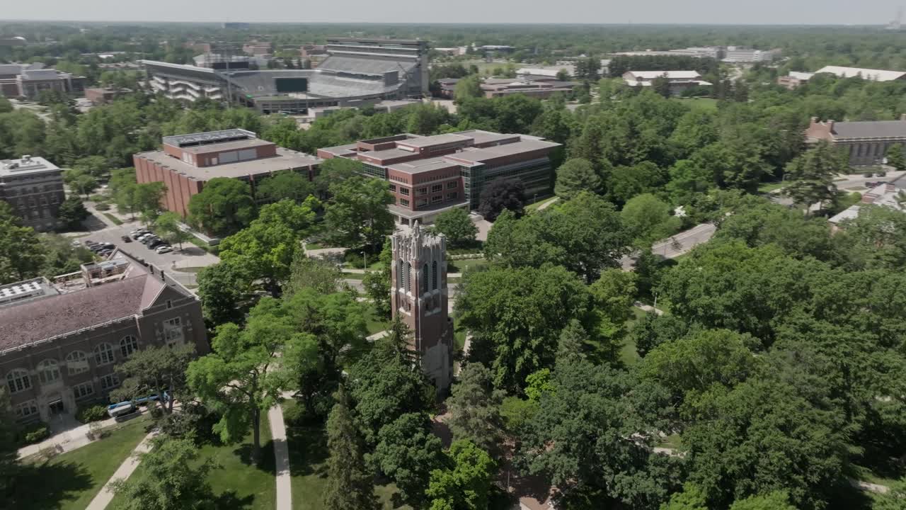 Michigan State University Aerial Drone Beaumount circle