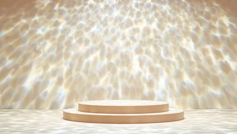 fondo de ondas amarillas etéreas con plataforma central