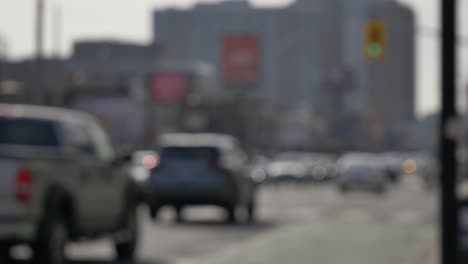 car passing intersection traffic light slowly