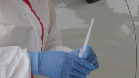 close-up of a drive-through covid-19 testing facility at stelios kyriakides stadium in paphos, cyprus for mass random testing during the coronavirus pandemic.