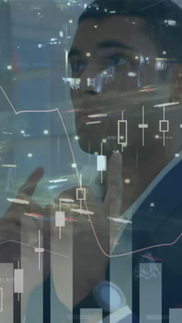 animación del procesamiento estadístico sobre el empresario y el paisaje urbano