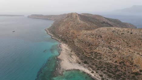 aerial 4k walkthrough the coastline of the gramvousa peninsula