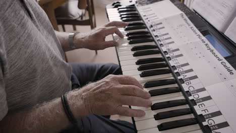 playing the piano keyboard