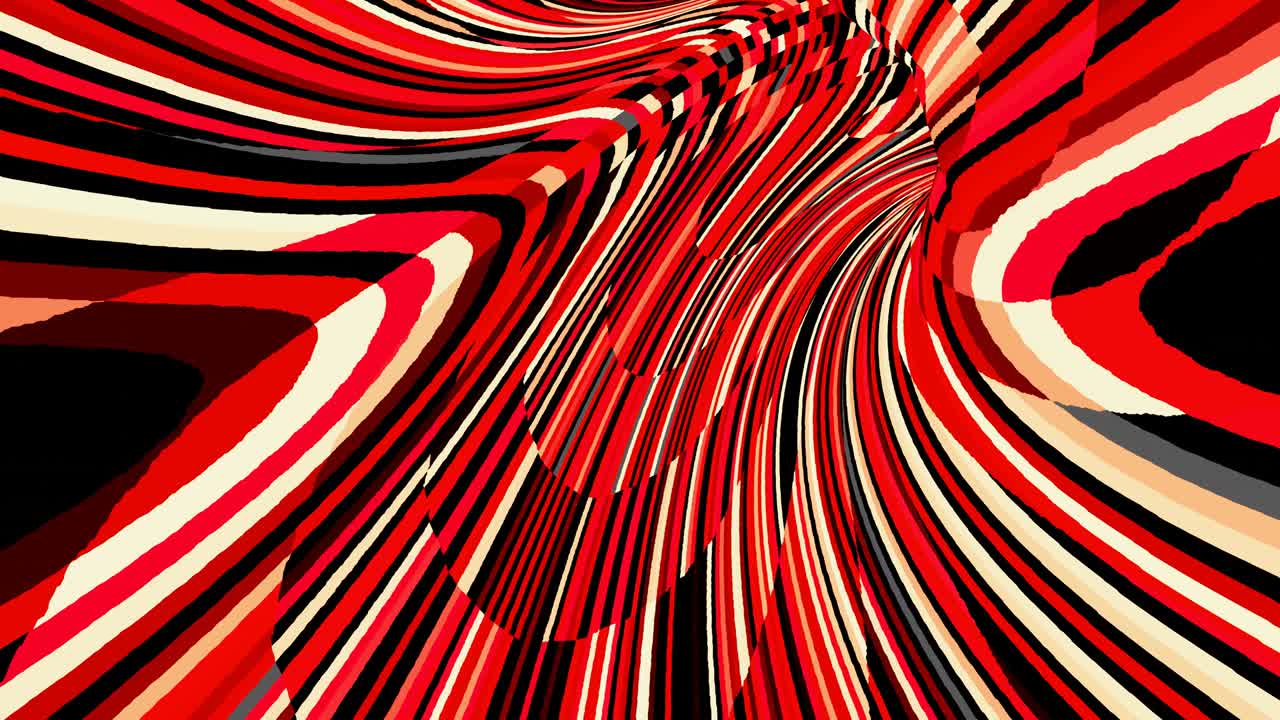 Animação de túnel abstrato listrado, animação 3D dinâmica em loop 4K