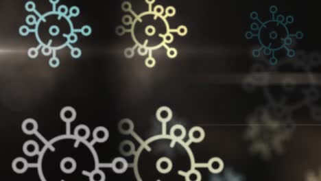 Animation-Von-Makrobakteriensymbolen-Auf-Dunklem-Hintergrund