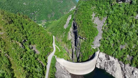 drone film from zakariasdammen dam, which holds 70 million m³ of water