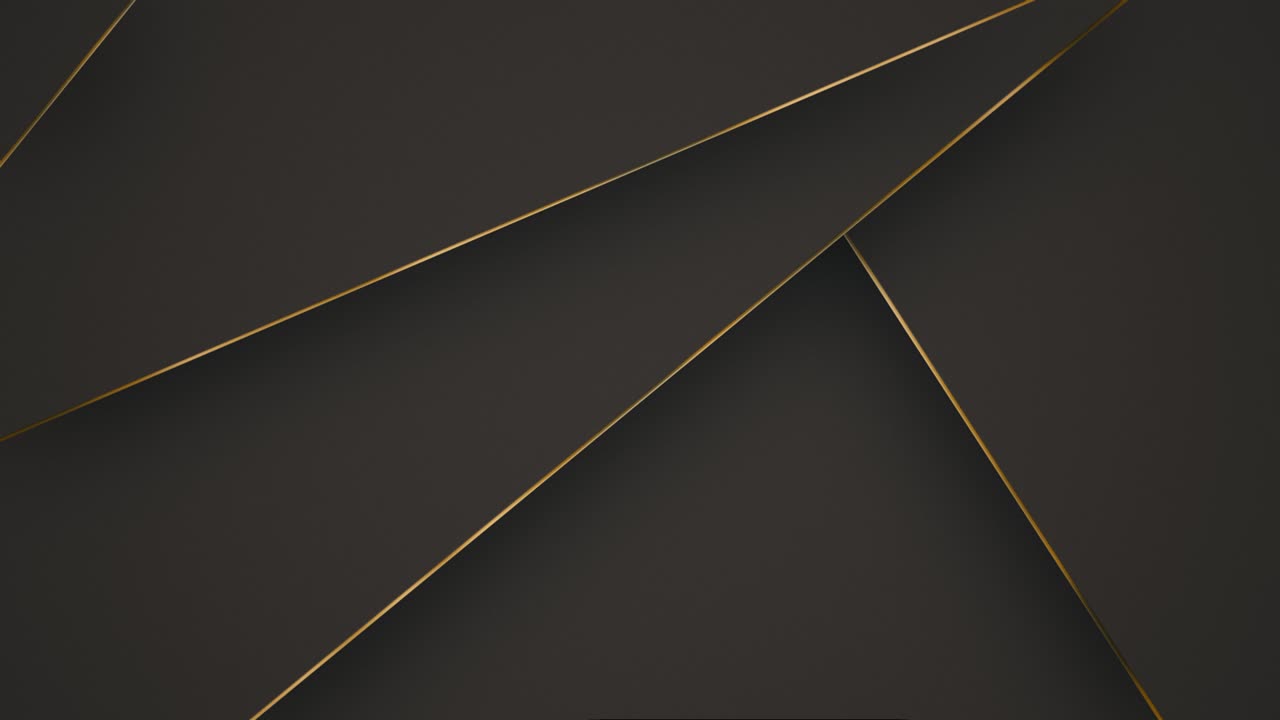 Abstract Geometric Golden Lines Forming on Dark Background