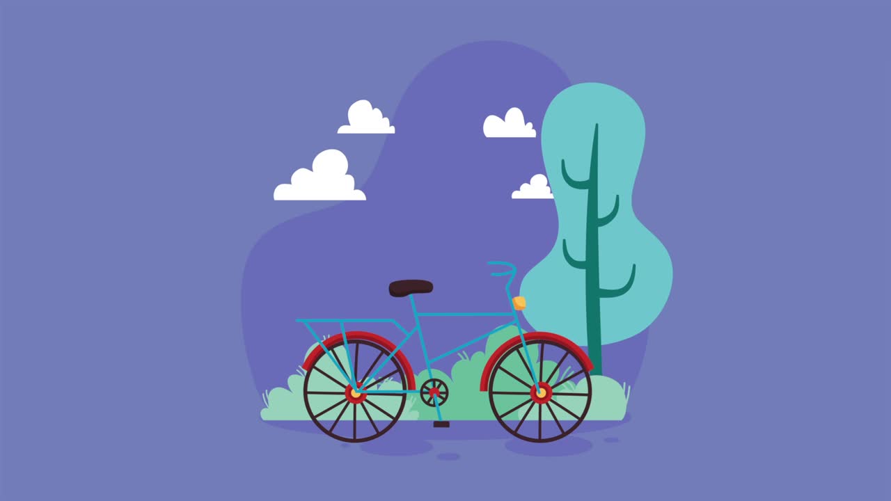 공원 에서 레트로 자전거