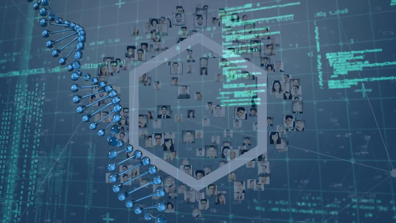 모양과 사람 아이콘을 통해 데이터 처리의 애니메이션