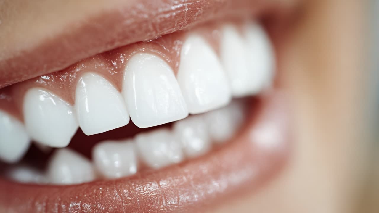A Captivating Close-Up on a Radiant Smile Showcasing Perfectly White Teeth and Healthy Gums, Highlighting Dental Hygiene and Aesthetic Beauty