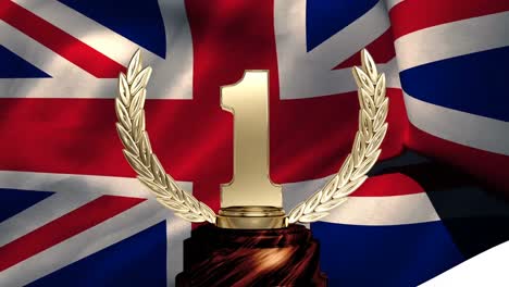 flag of the uk and trophy