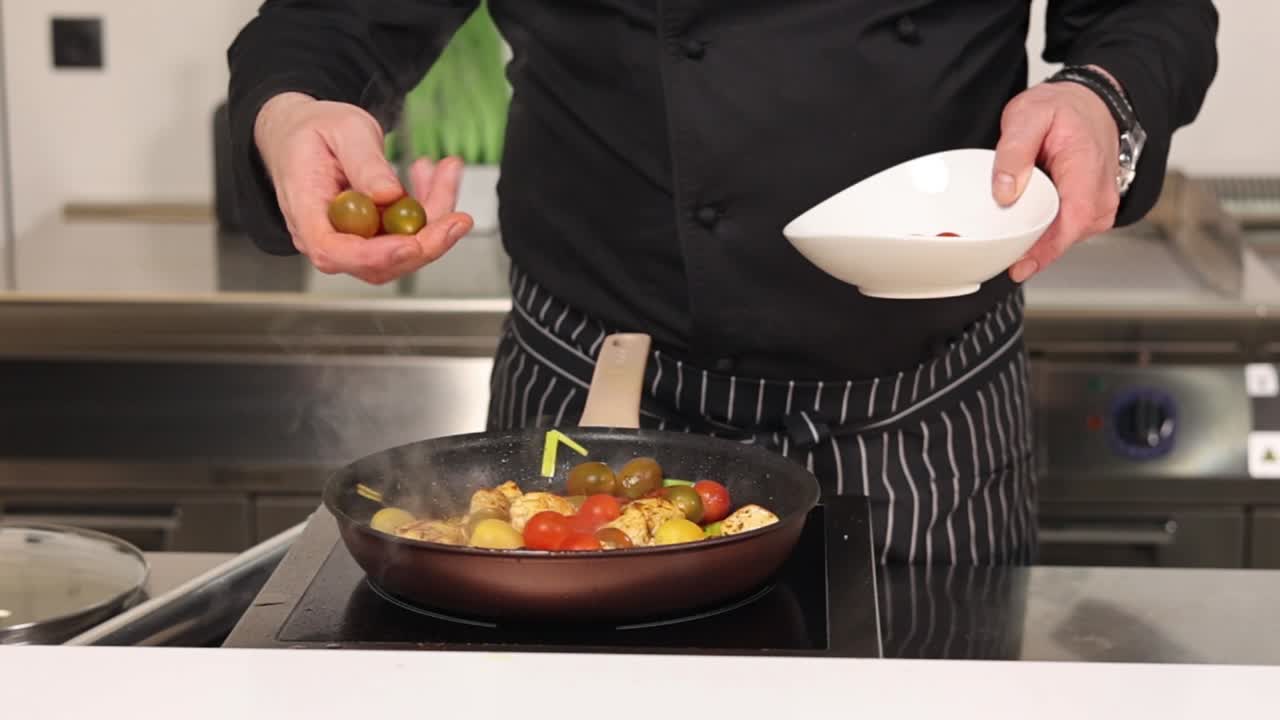 Chef Preparing a Vegetable Dish