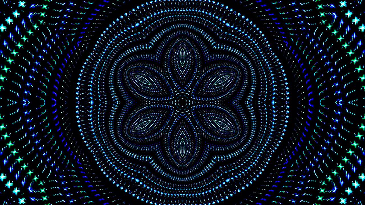 patrón de kaleidoscopio abstracto con colores completos. mandala mágica. 4k