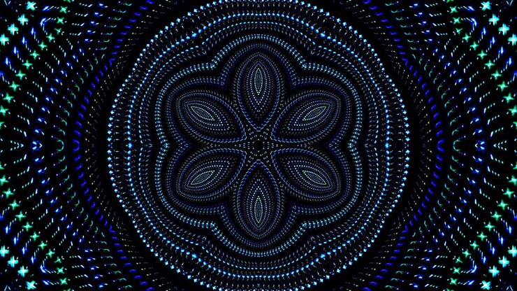 Abstract Kaleidoscope pattern with full colors. Magic mandala. 4k