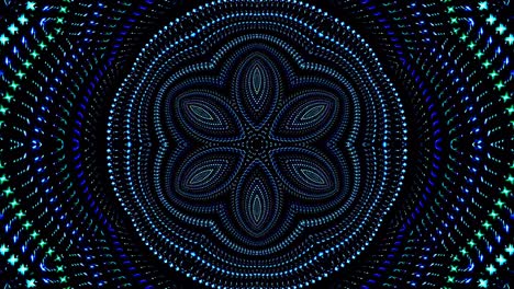 patrón de kaleidoscopio abstracto con colores completos. mandala mágica. 4k