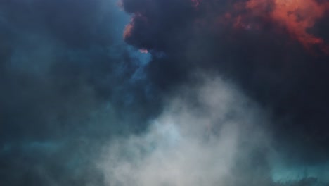 thunderstorm-with-flash-of-lightning-in-orange-clouds