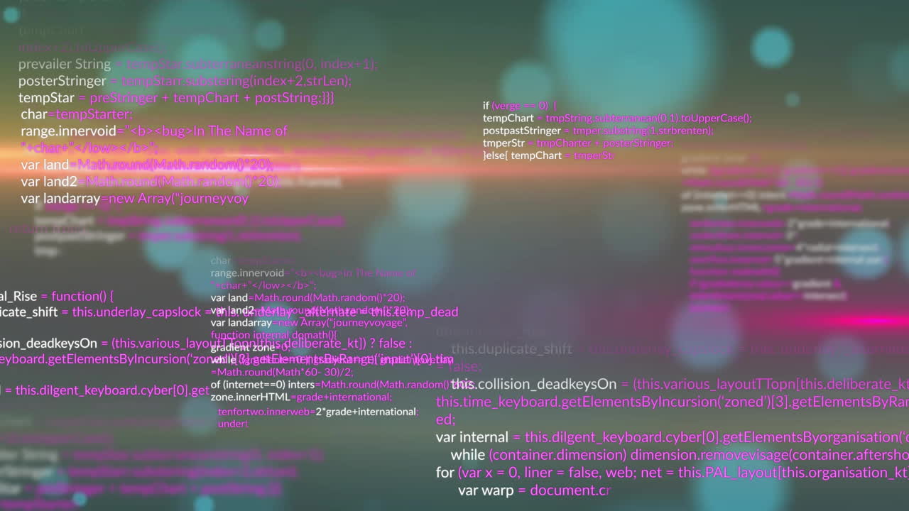 Animation of data processing over blue spots