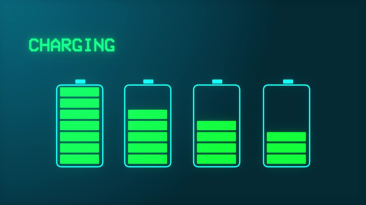 Checking electronic hybrid charge battery connect iot 4k animation electric vehicle battery charging