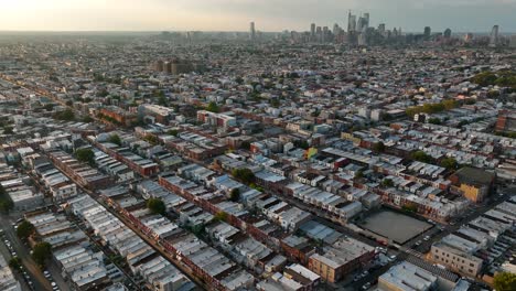 Aerial-of-urban-residential-district-in-USA-city