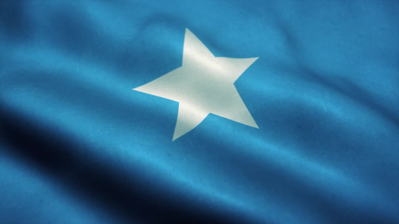 bandera de somalia ondeando en el viento. bandera nacional de somalia. signo de somalia animación de bucle sin costuras. 4k