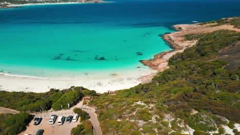 Disparo-De-Un-Dron-Que-Revela-La-Playa-Blue-Haven-Cerca-De-Esperance-En-Australia-Occidental-En-Un-Día-Soleado