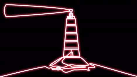 faro de neón en una línea.