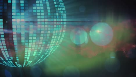 Animation-of-red-vapour-moving-over-bokeh-lights-and-mirrorball