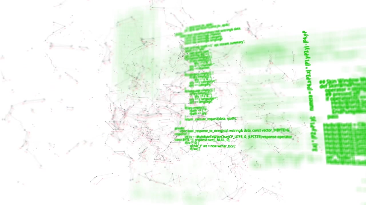 Animation of data processing and network of connections