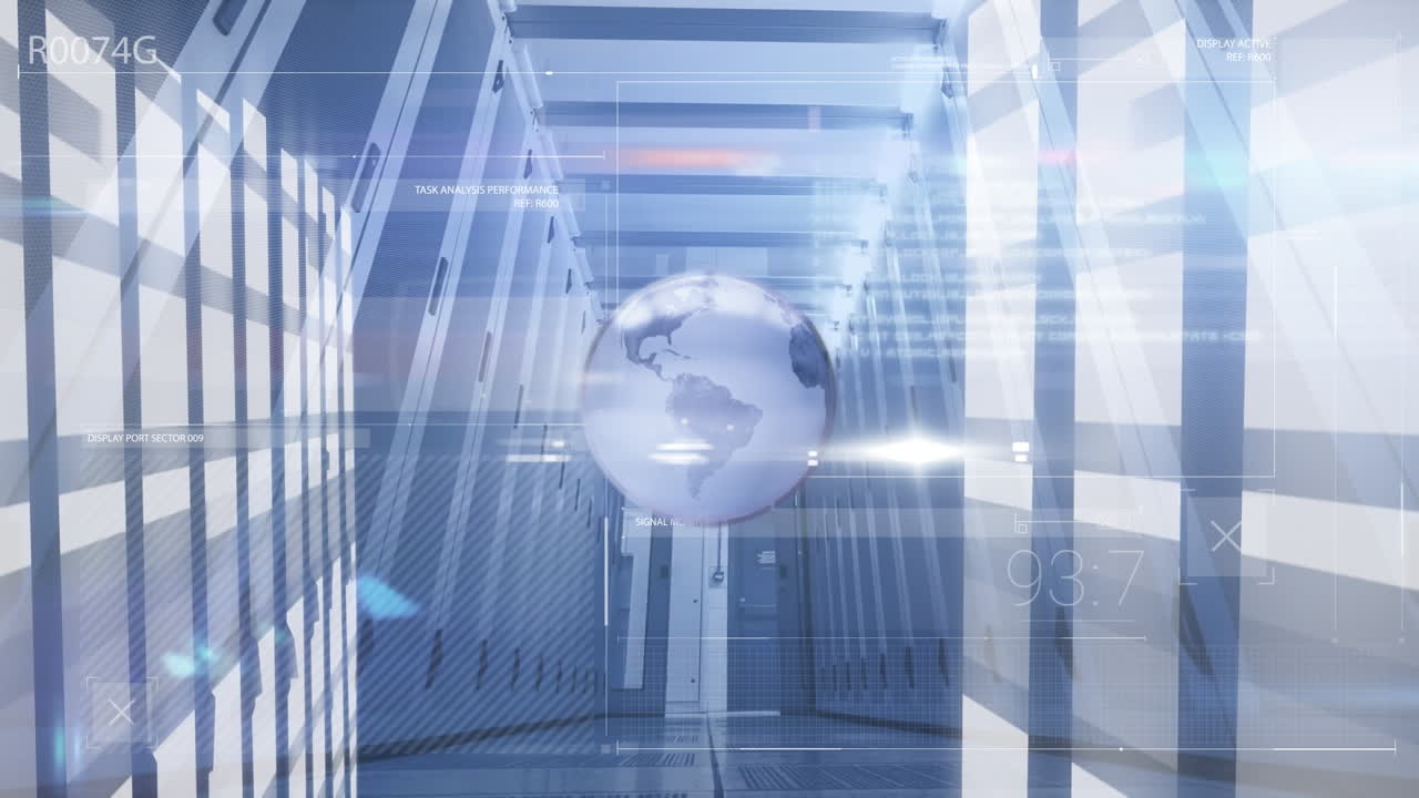 서버  ⁇  위에 있는 선과 지구의 애니메이션