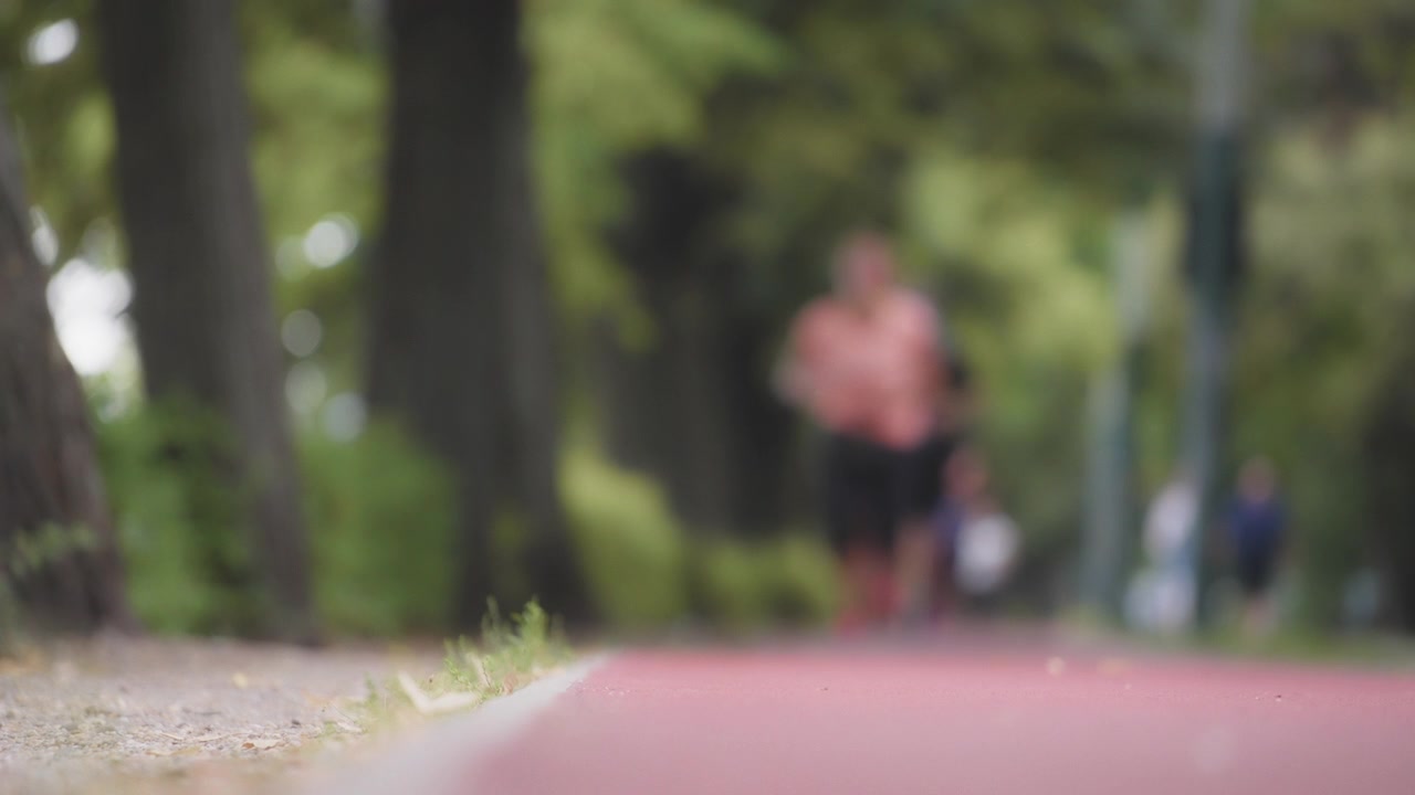 A person running in the park