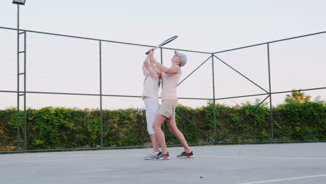 Mom-Is-Trying-To-Teach-To-Play-Tennis-Family-Activities