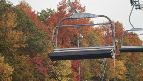 sunny autumn day at the mountain with colored leaves