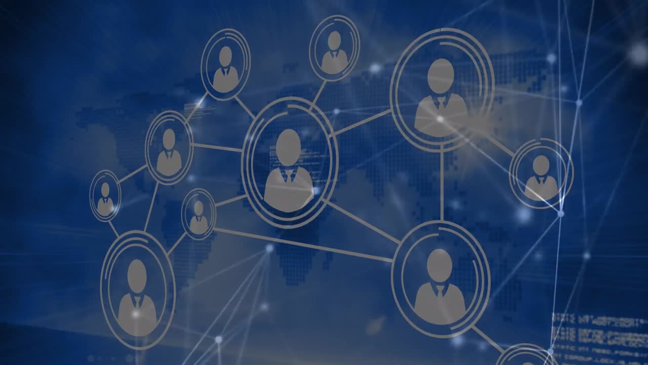 animación de la red de conexiones a través de iconos