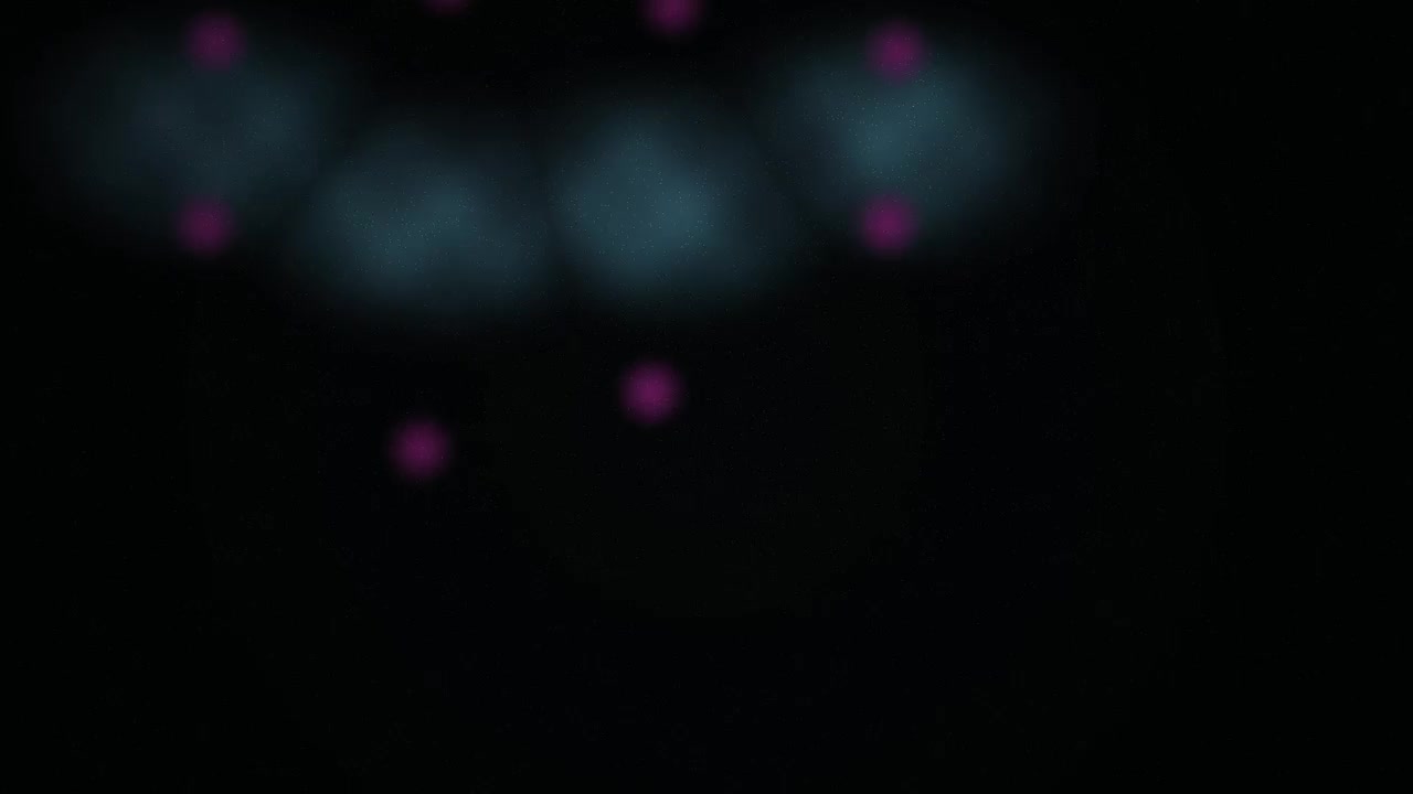 Abstract Motion of Glowing Blue Orbs and Pink Dots on Black Background