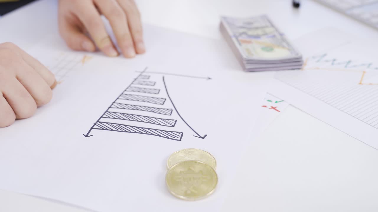 수익 상승 차트와 비트코인 분석.